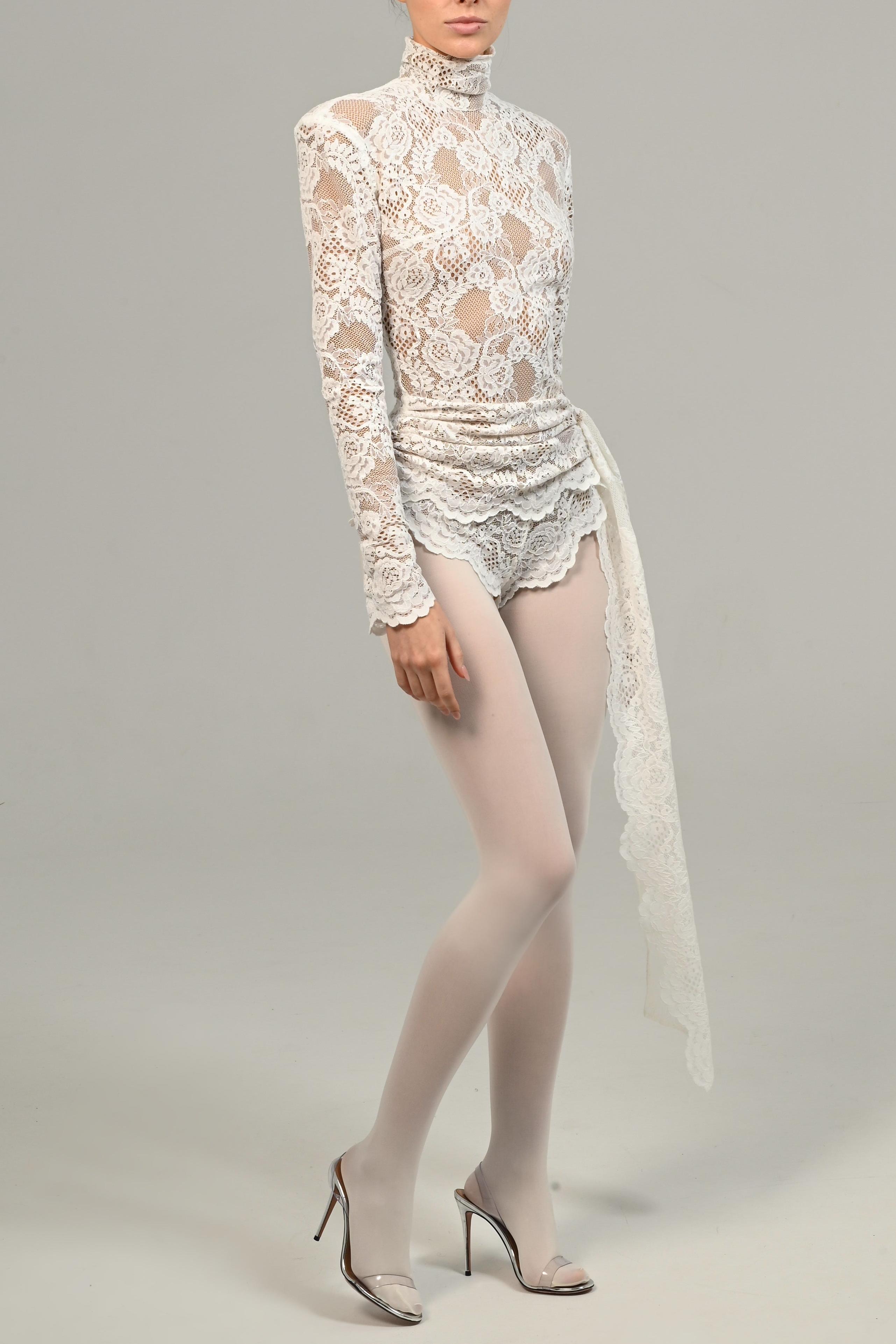 ●bonnae● Body suit Bonnie High Neck Embroidered Lace Bodysuit-Sunfere – sunfere
