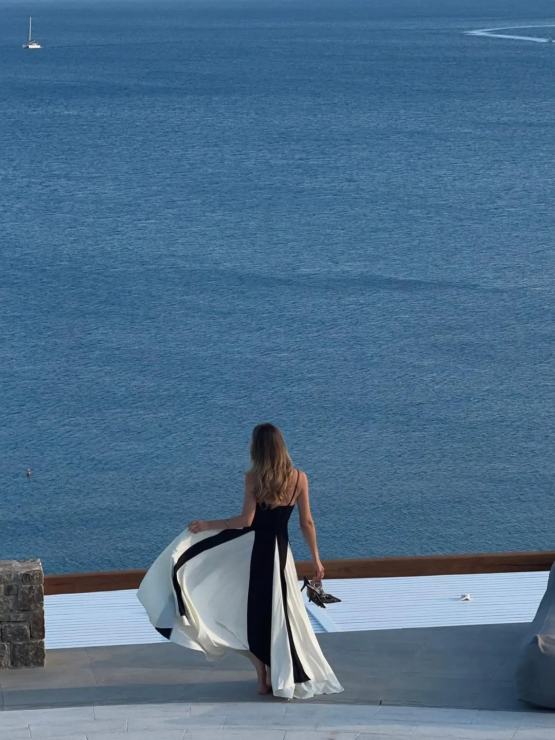 color block maxi slip dress in vacation