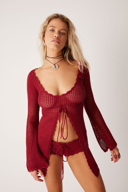 Doris Scalloped Crochet Beach Tunic