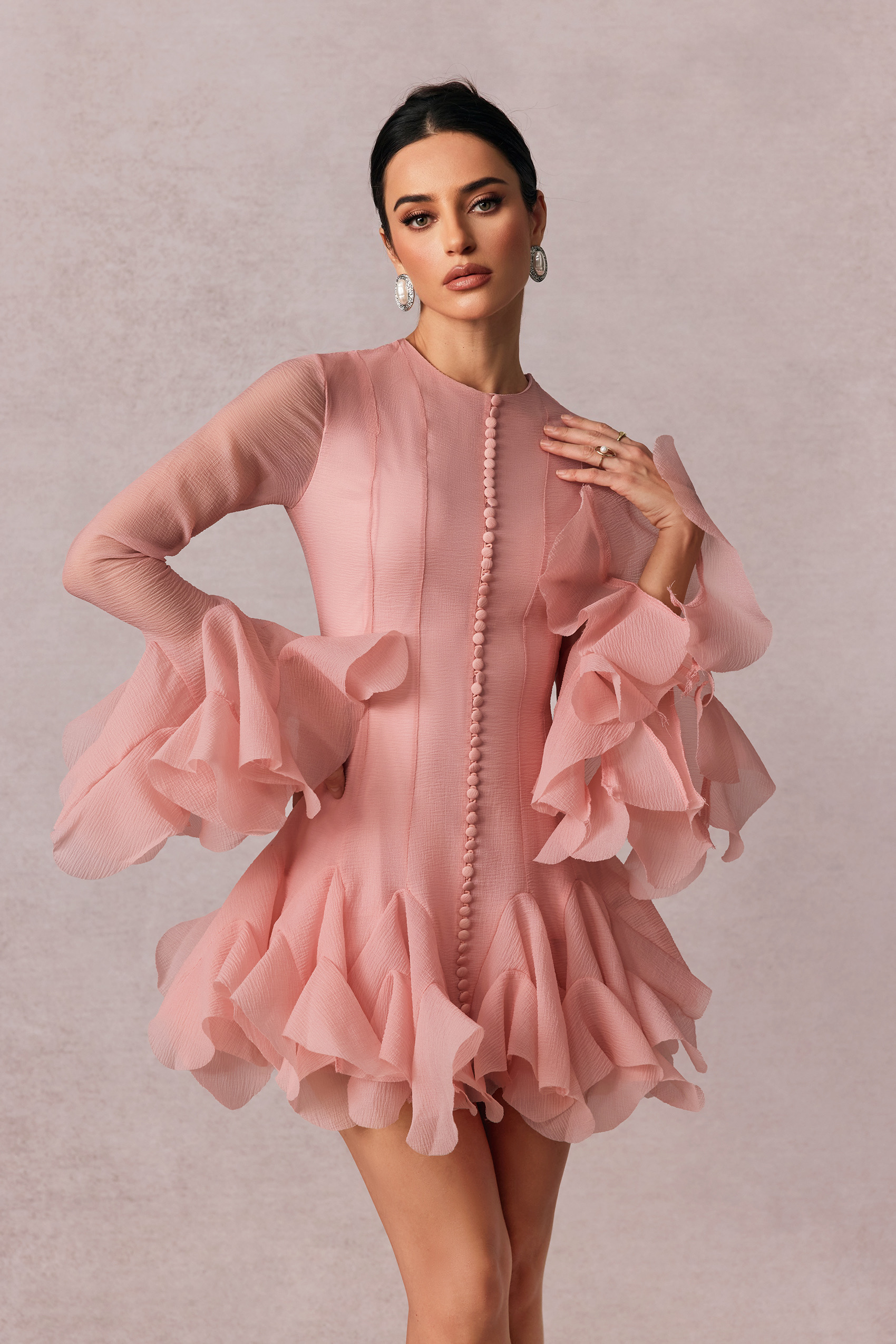 Cynthia Crystal-embellished Mini Tweed Dress-Sunfere Cynthia Crystal-embellished Mini Tweed Dress-Sunfere