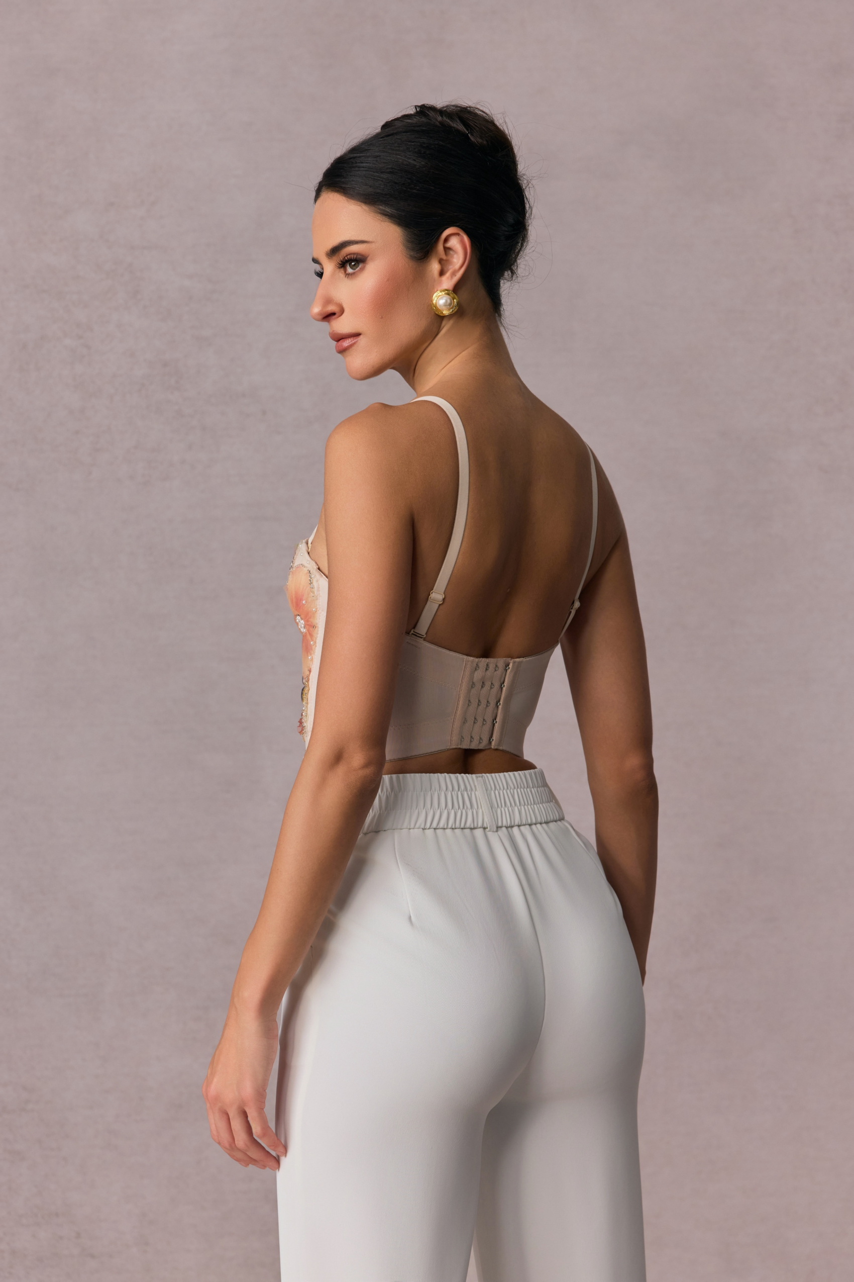 Lynn Floral Beaded Bustier Top