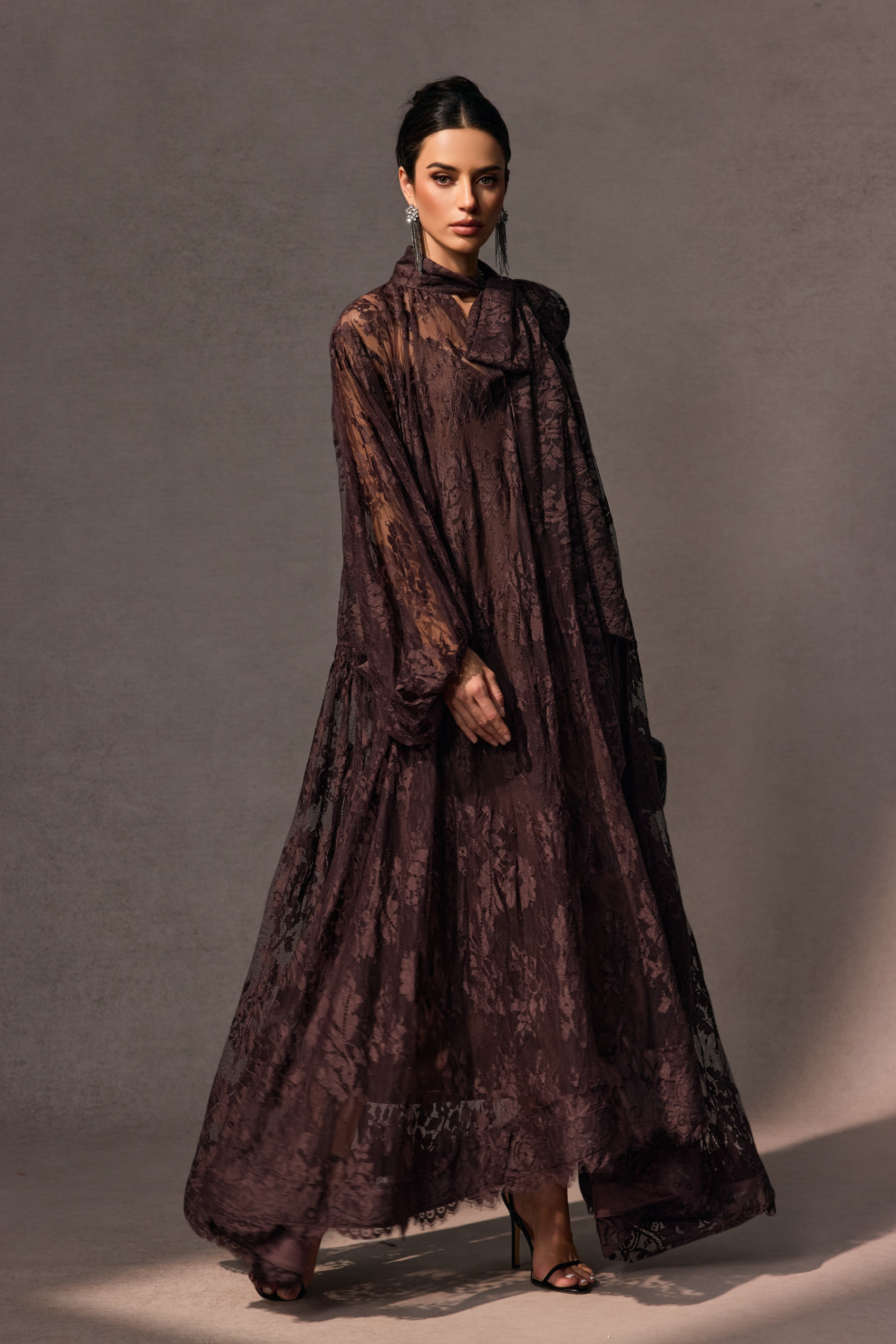 Catharine Floral Lace Sheer Maxi Dress