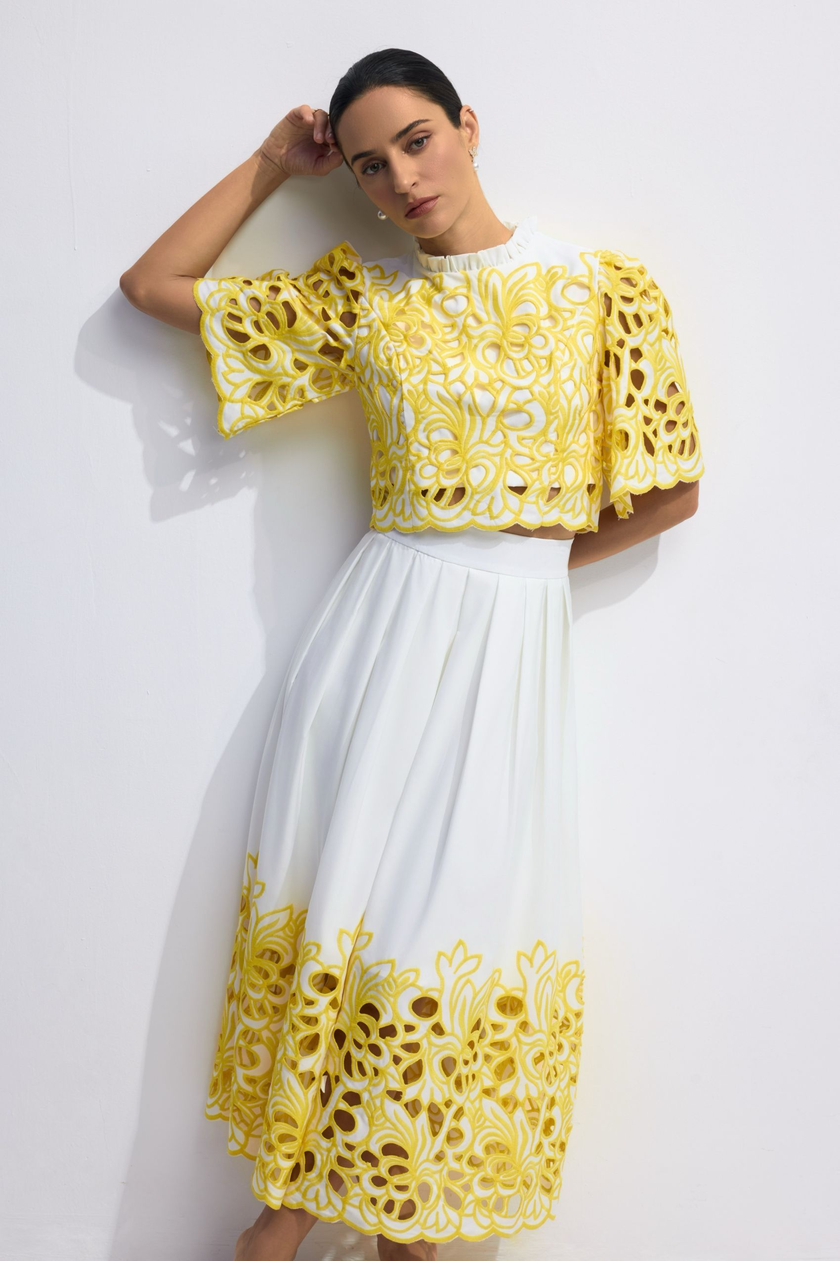 Kelly Floral Embroidered Two-Piece Set