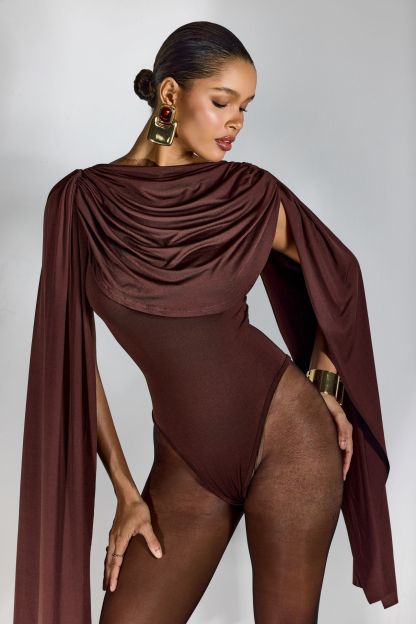Agatha Cap Sleeve Drape Bodysuit