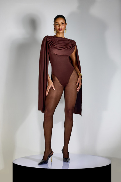 Agatha Cap Sleeve Drape Bodysuit
