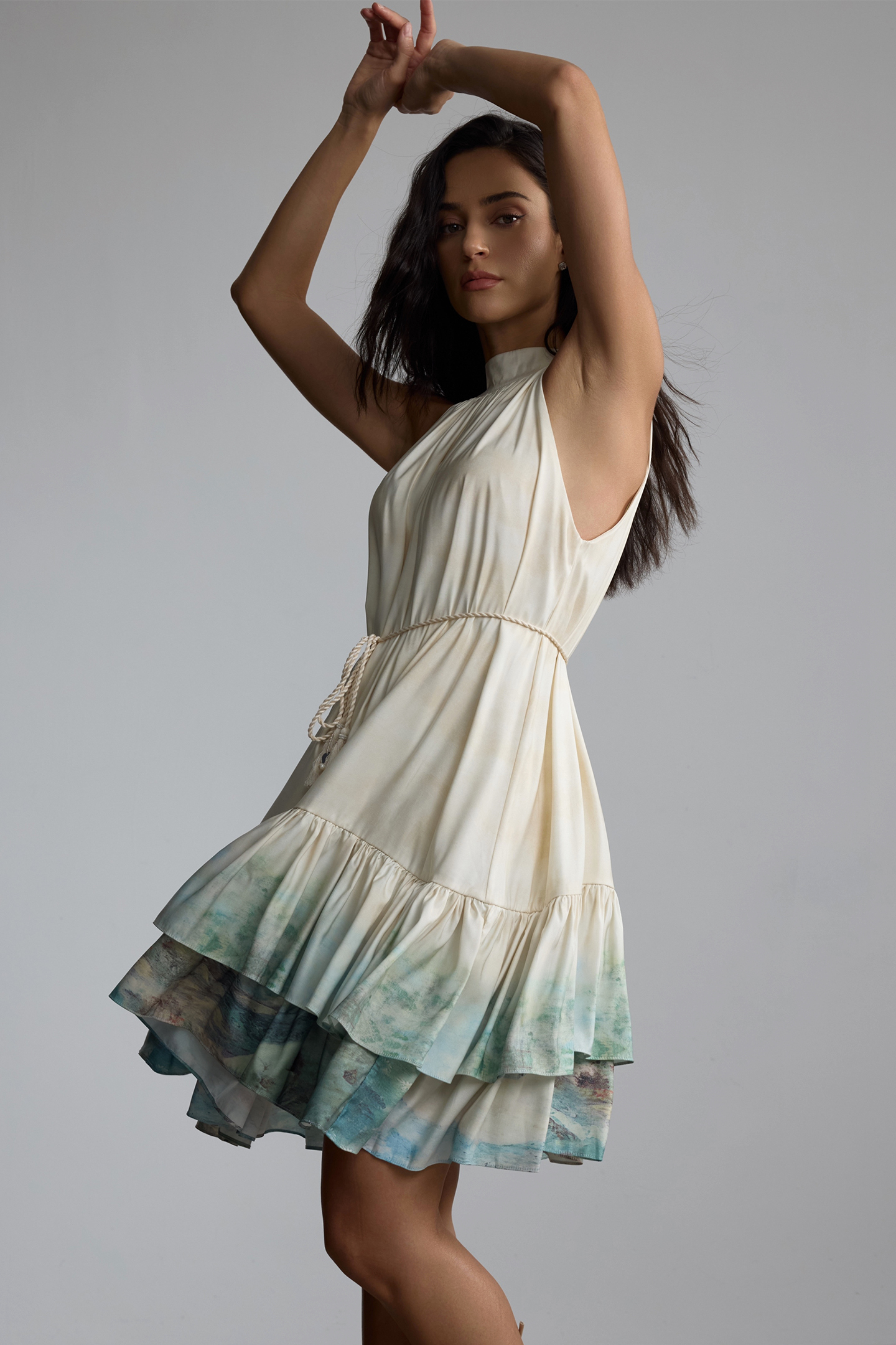 Gloria Printed Layered Mini Dress