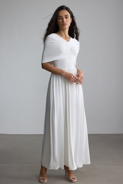 Alexandra Draped Cape Maxi Dress
