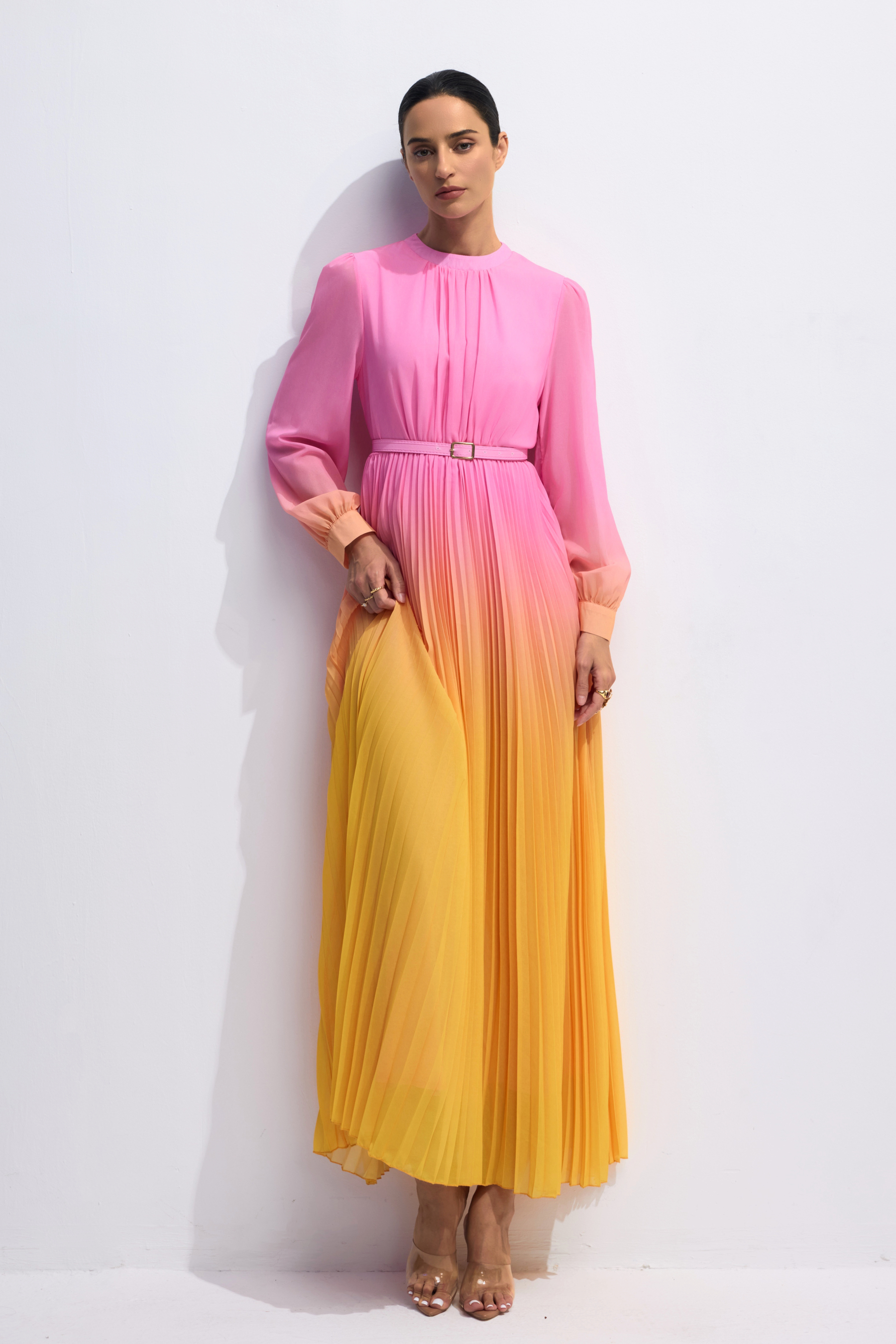 Sandra Long Sleeve Gradient Maxi Dress