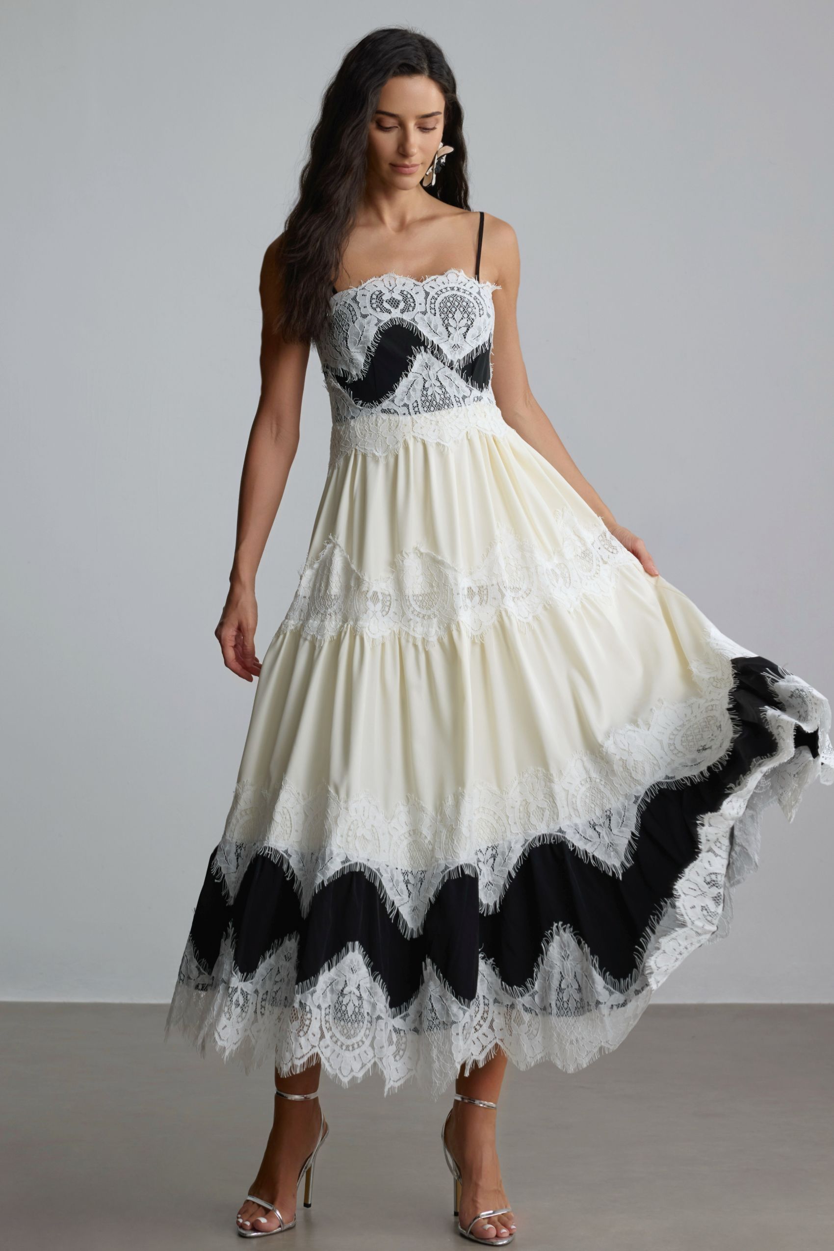 Lillian Embroidered Lace Slip Maxi Dress