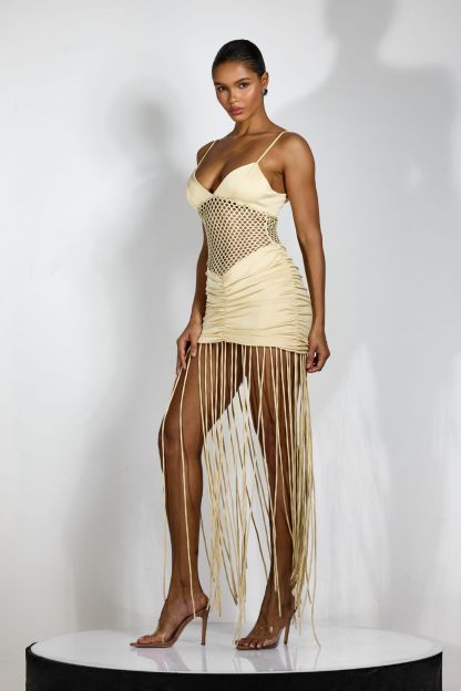 Vania Hollow Out Tassel Maxi Dress