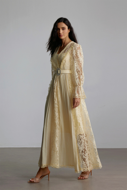 Anita Long Sleeve Sheer Lace Maxi Dress
