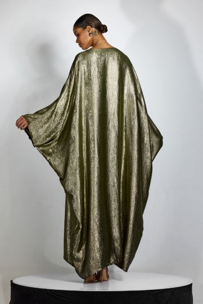 Alina Metallic Batwing Sleeve Maxi Kaftan