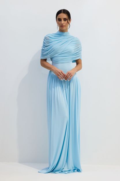 Rosa Asymmetric Draped Maxi Dress