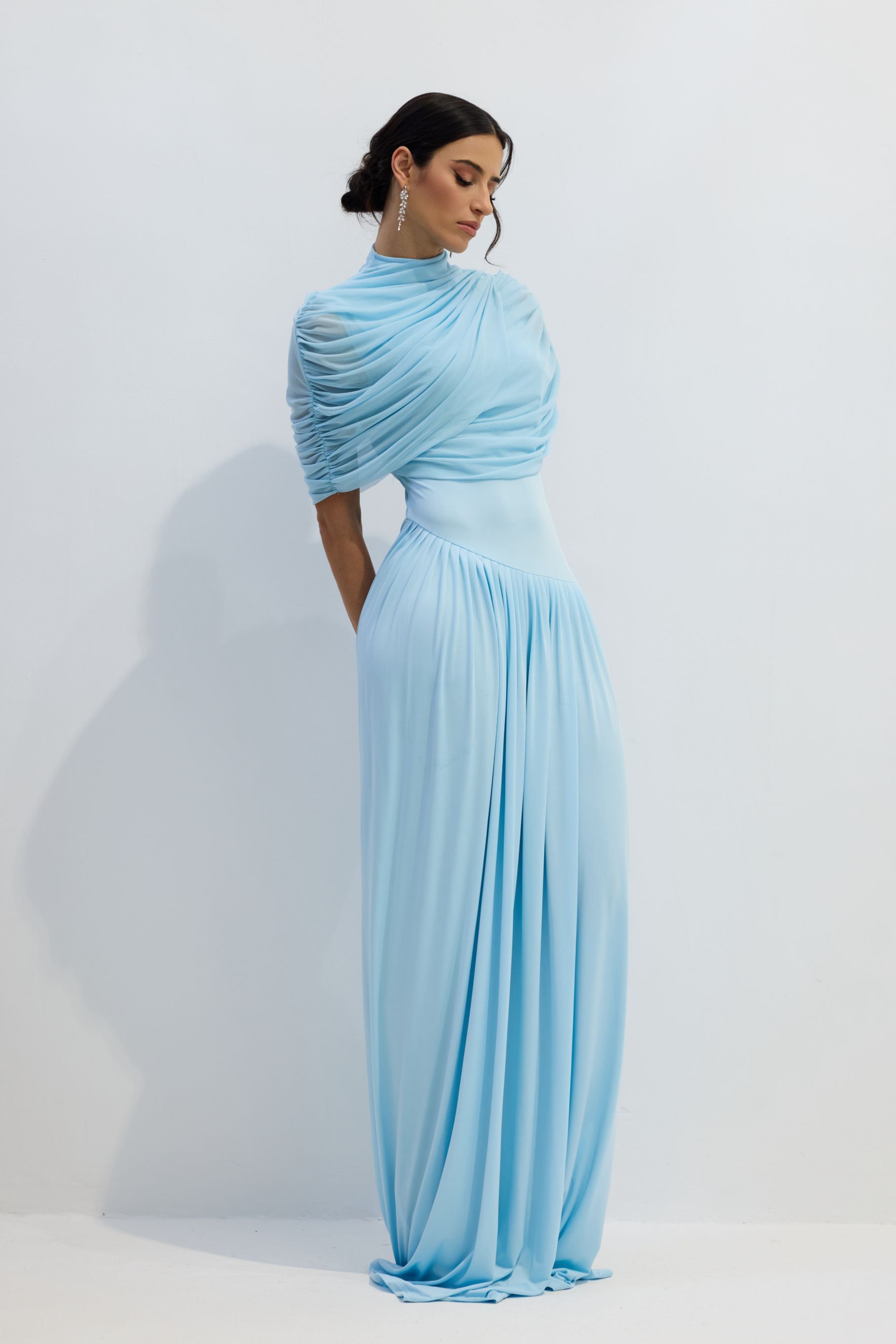 Rosa Asymmetric Draped Maxi Dress