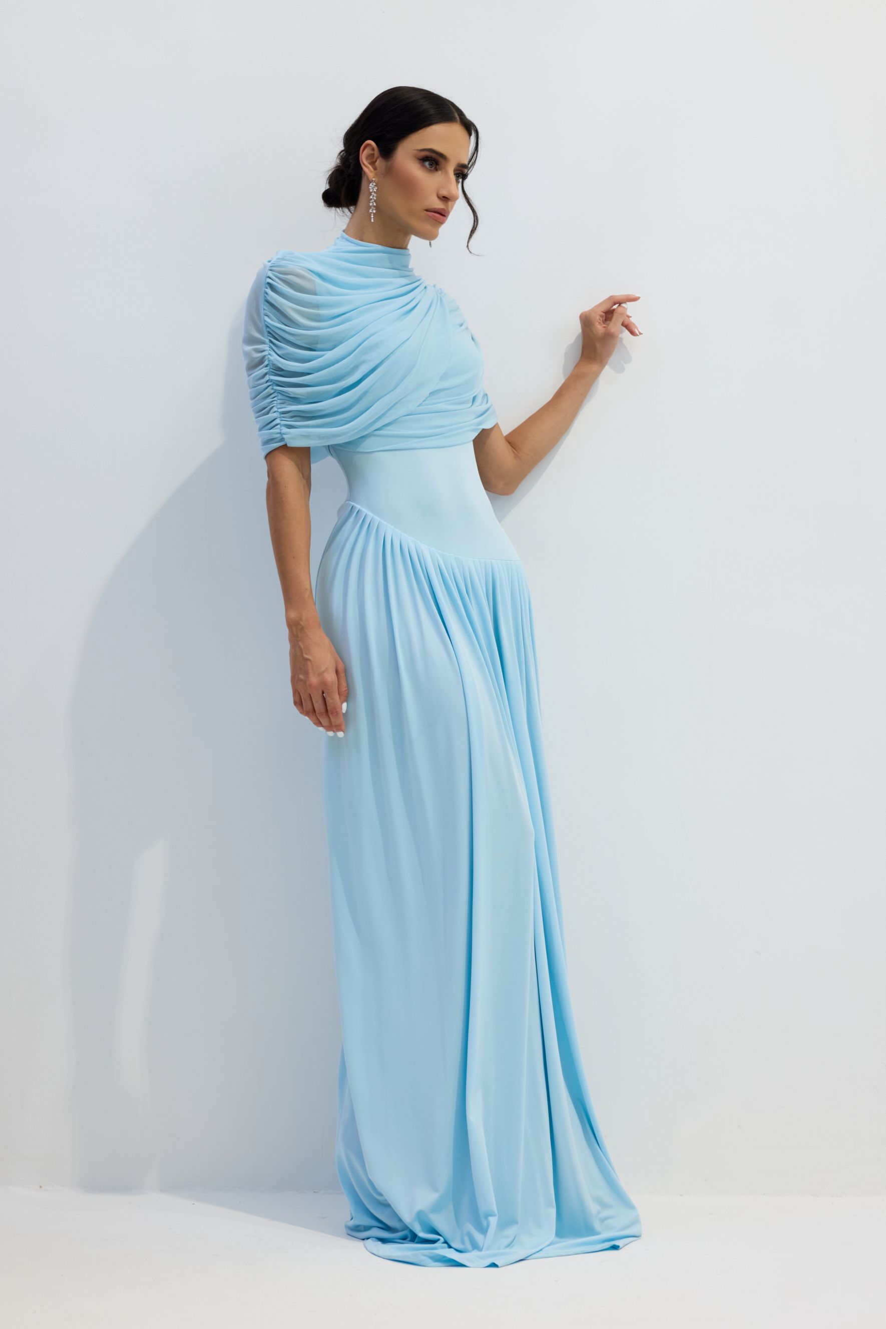 Rosa Asymmetric Draped Maxi Dress