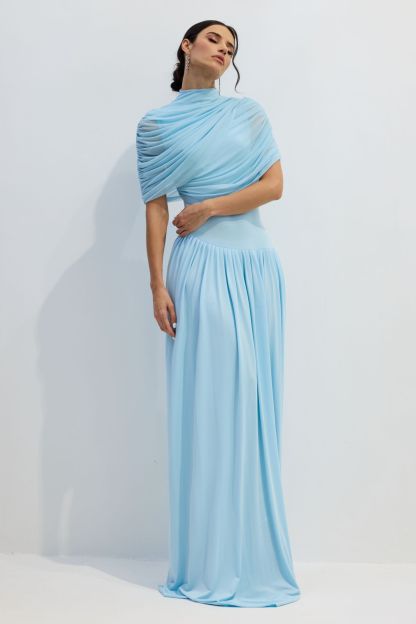 Rosa Asymmetric Draped Maxi Dress