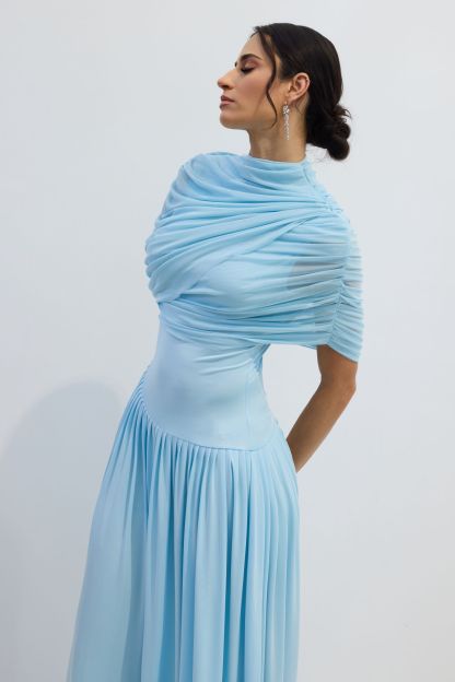 Rosa Asymmetric Draped Maxi Dress