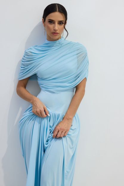 Rosa Asymmetric Draped Maxi Dress