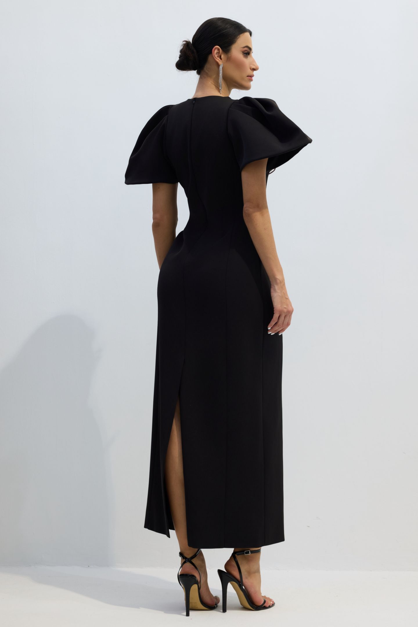 Georgia Floral Embroidery Puff Sleeve Maxi Dress