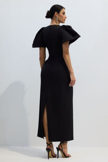 Georgia Floral Embroidery Puff Sleeve Maxi Dress