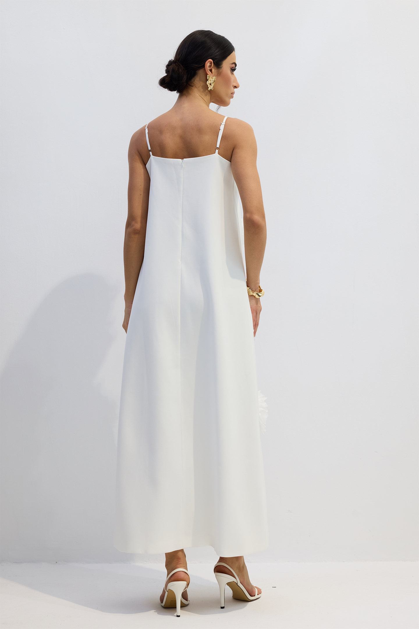 Louisa Floral Applique Spaghetti Straps Maxi Dress