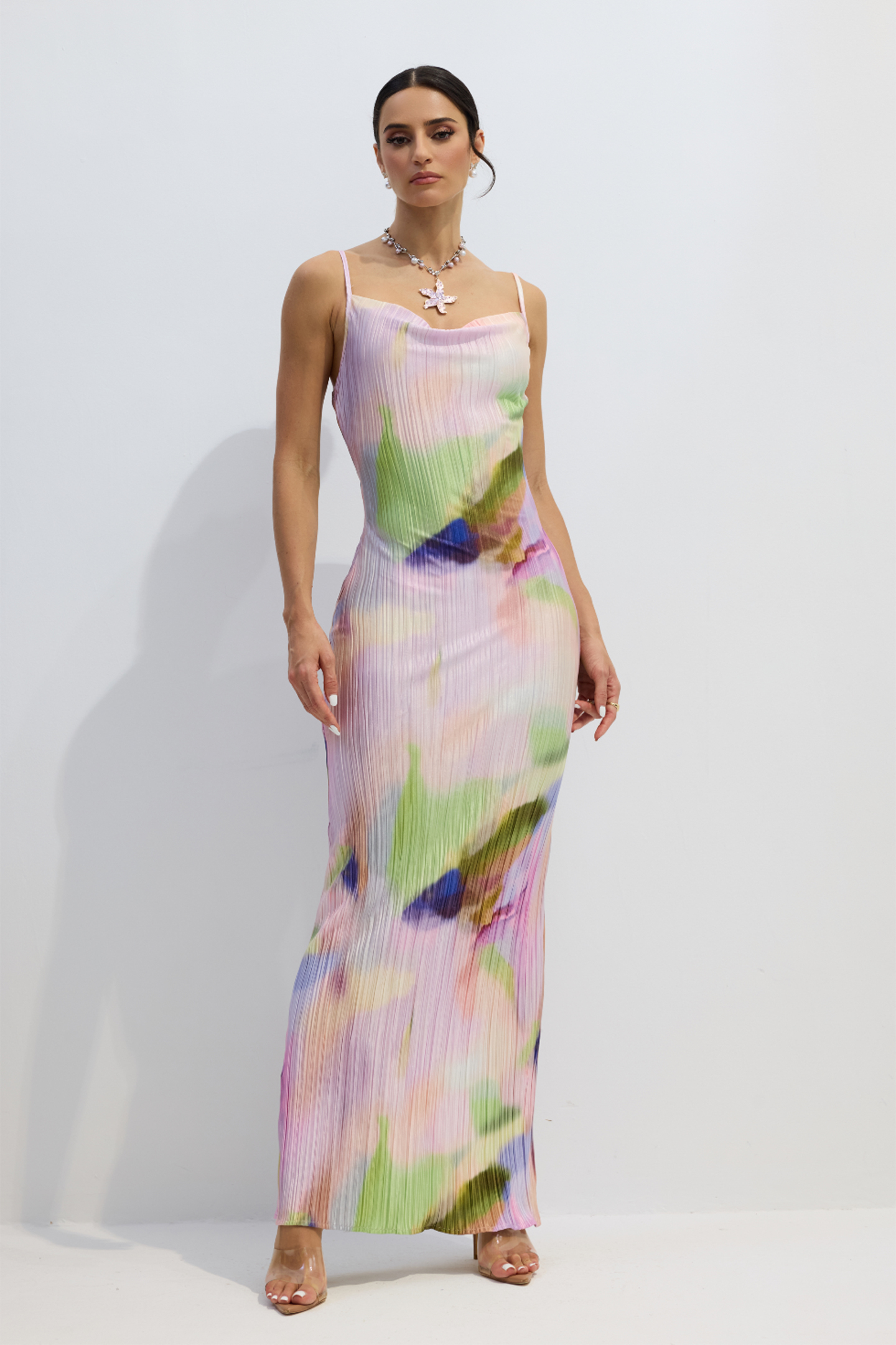 Peggy Abstract Print Maxi Dress | Strappy Summer Look - sunfere