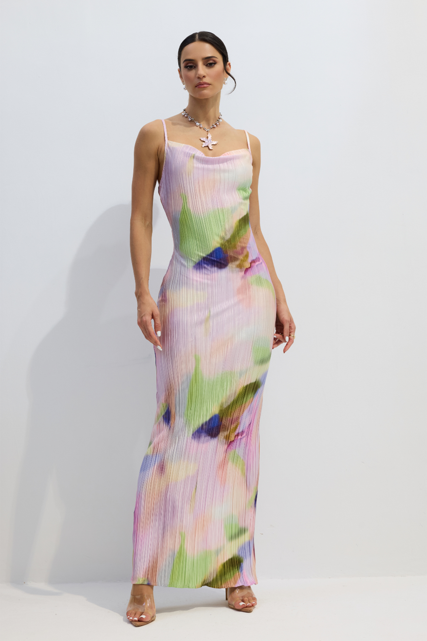 Peggy Abstract Print Maxi Dress | Strappy Summer Look - sunfere
