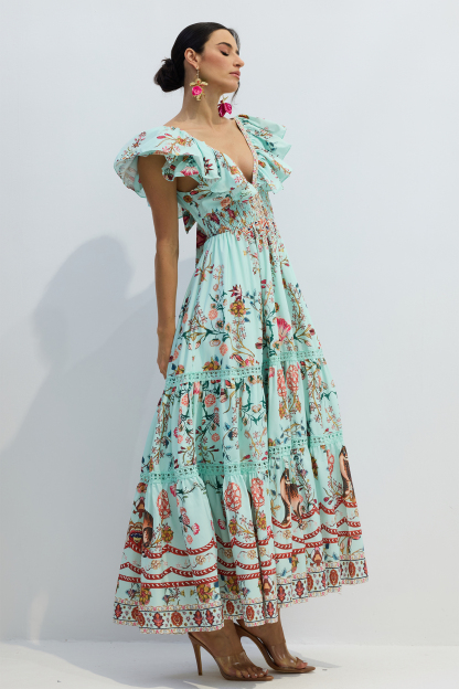 Marissa Floral Print V-neck Maxi Dress