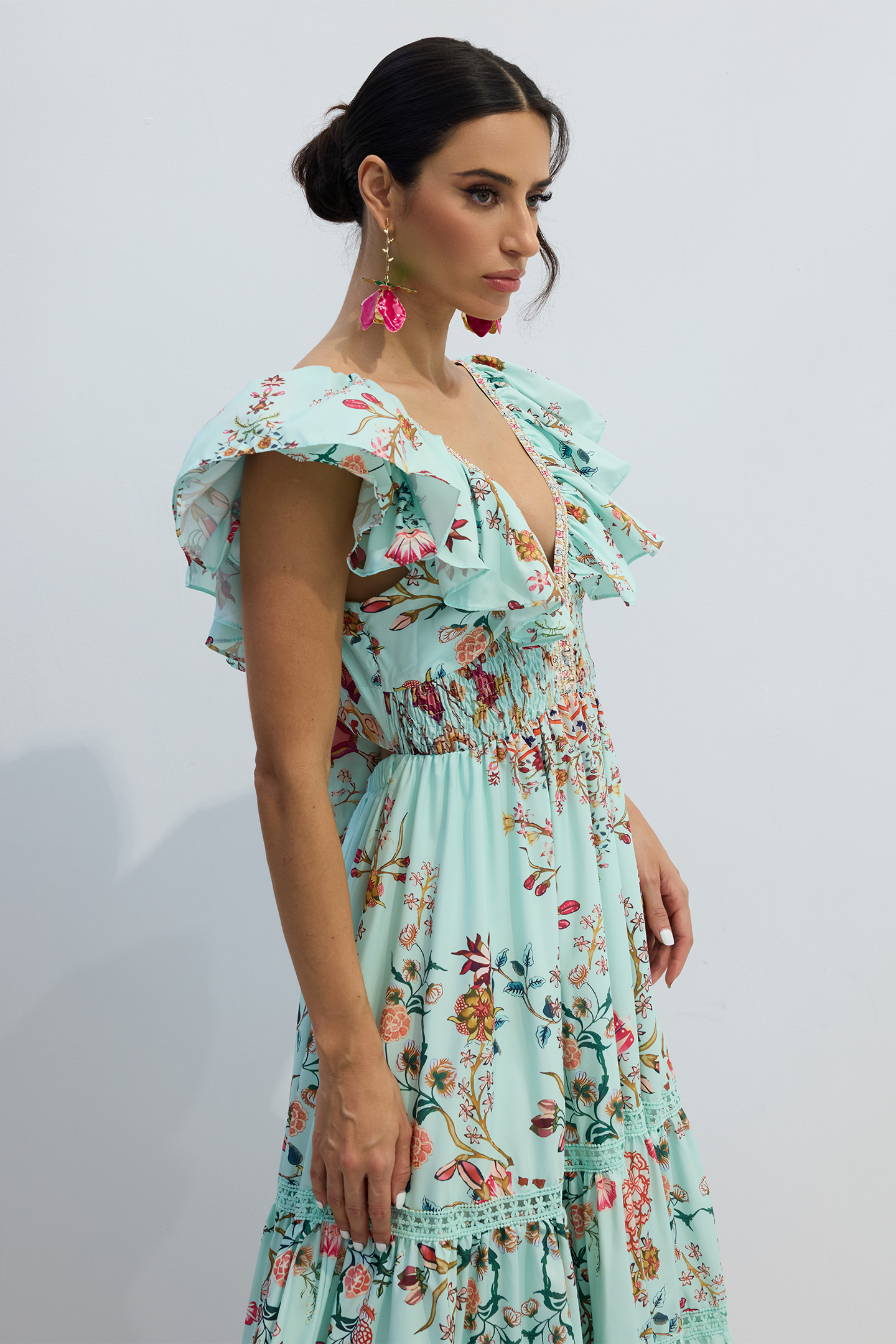 Marissa Floral Print V-neck Maxi Dress