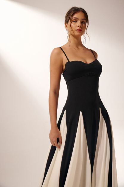 Griselda Color Block Maxi Slip Dress