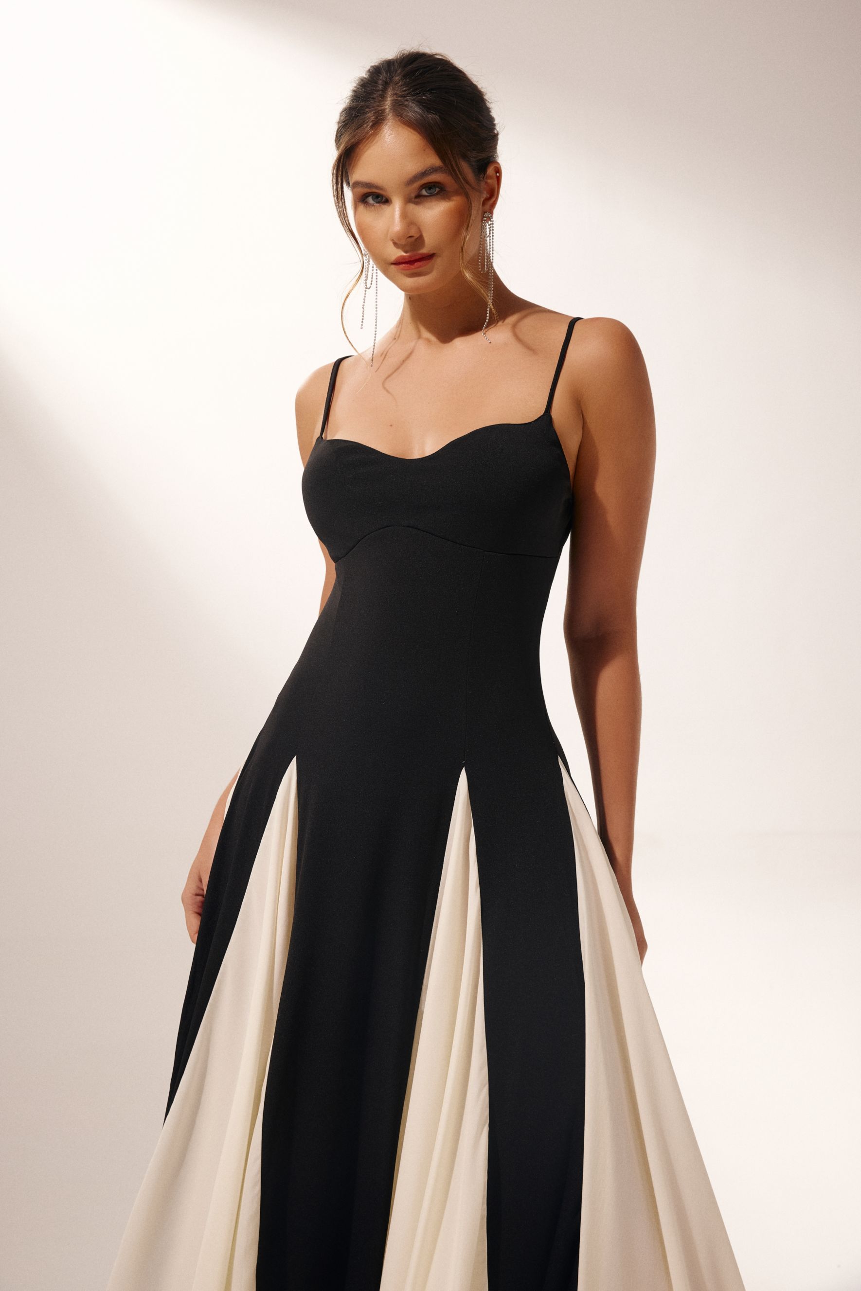 Griselda Color Block Black Maxi Dress for Summer | sunfere