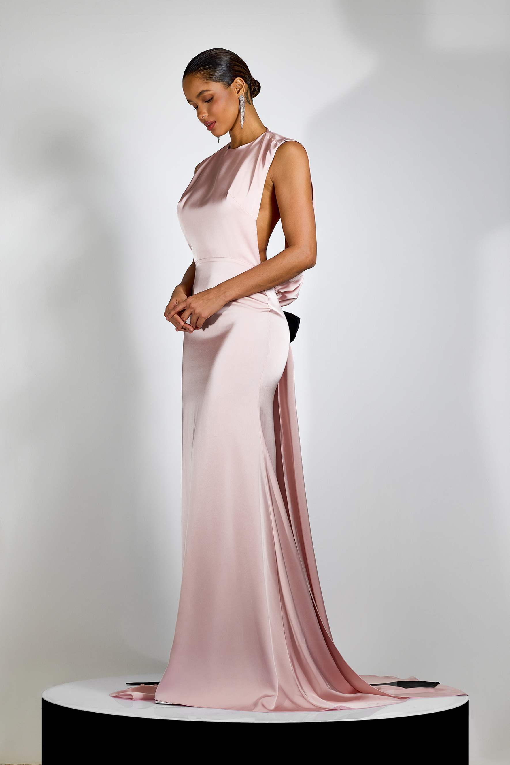 Venus Open Back Bow Detail Maxi Dress