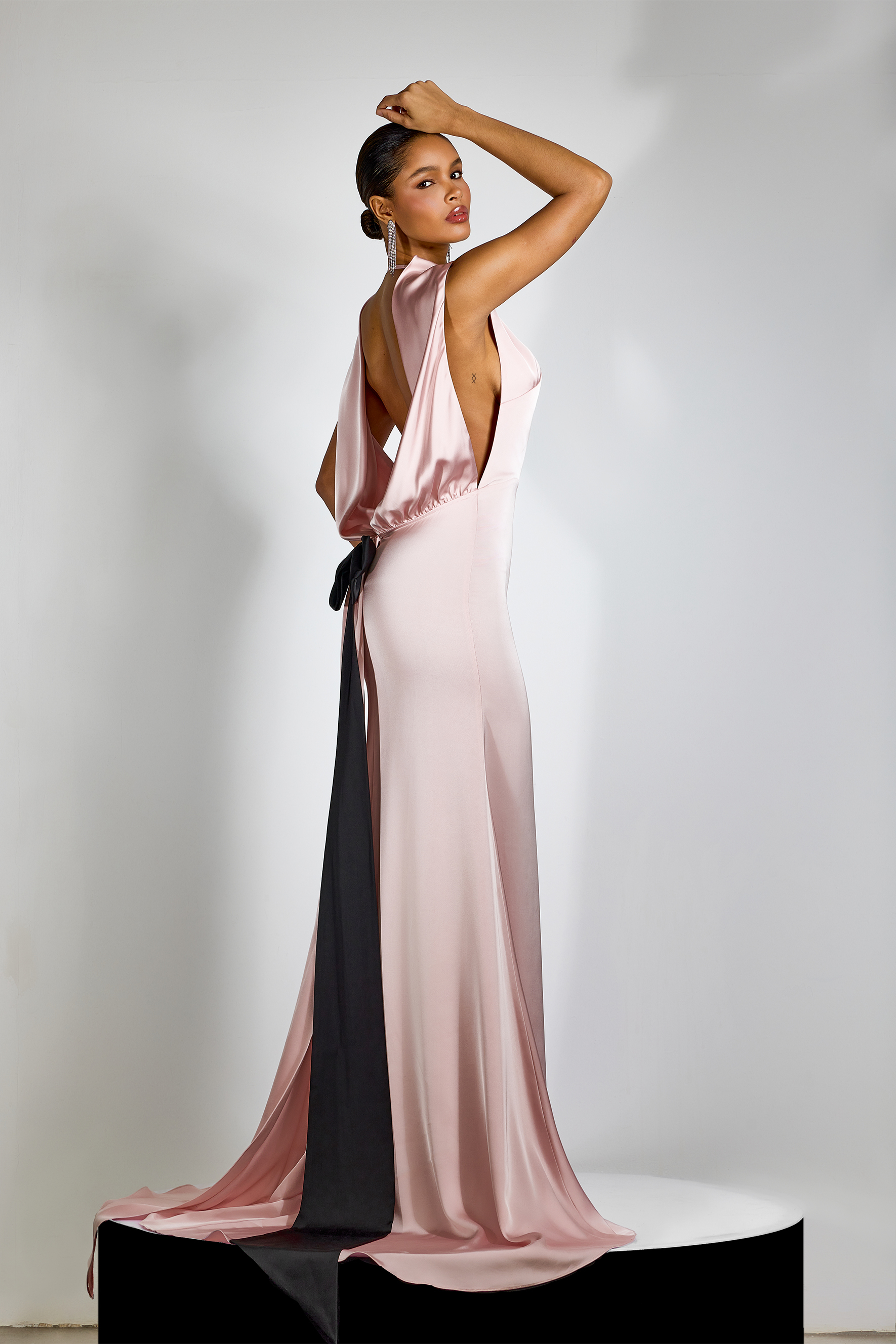 Venus Open Back Bow Detail Maxi Dress