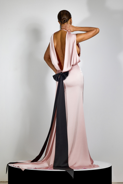Venus Open Back Bow Detail Maxi Dress
