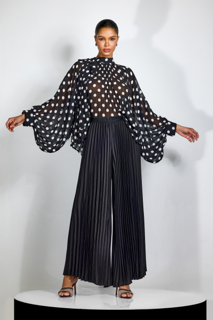 Alma Pleated Wide Leg Pants