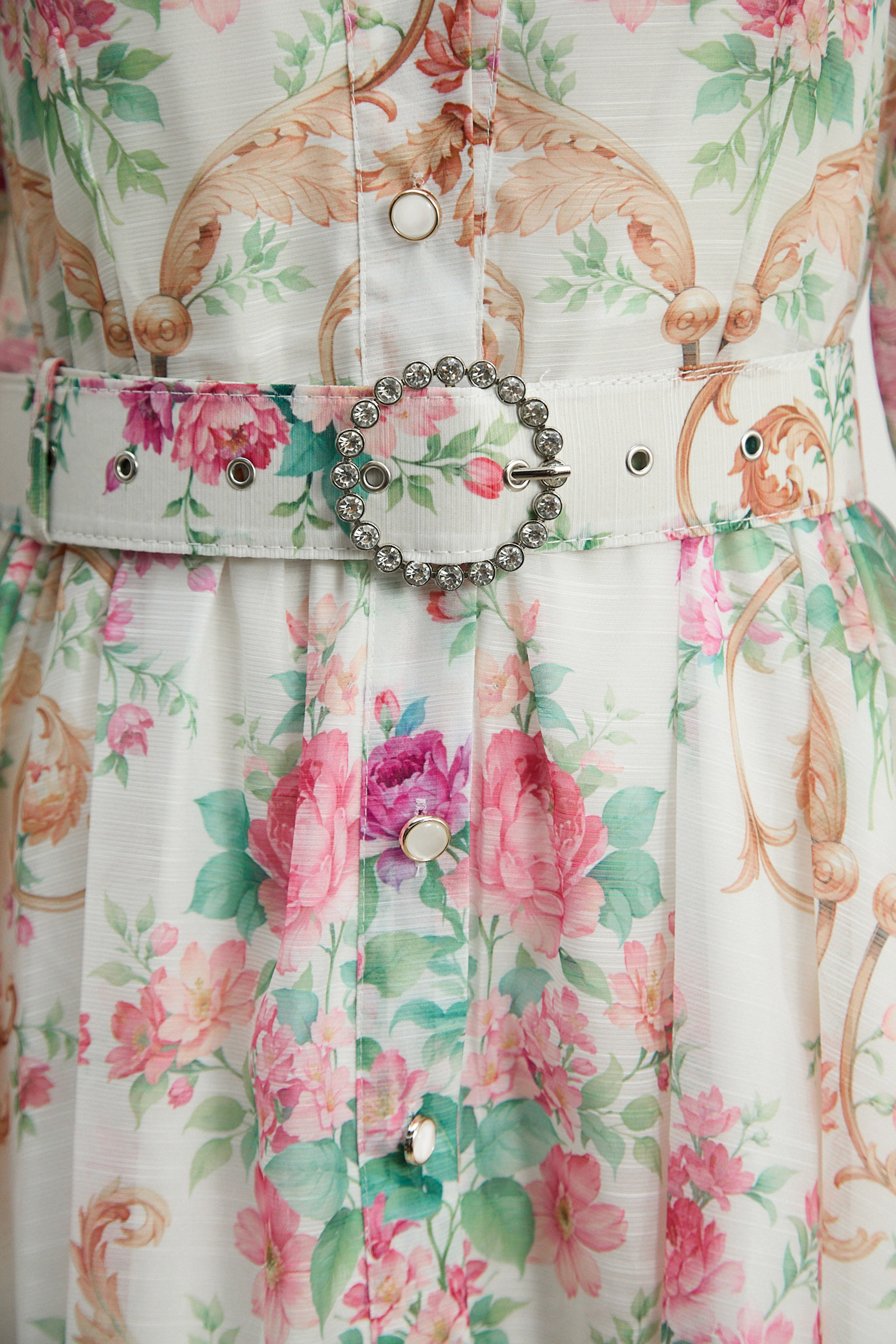 Petal Grace White Floral Print Puff Sleeve Maxi Dress