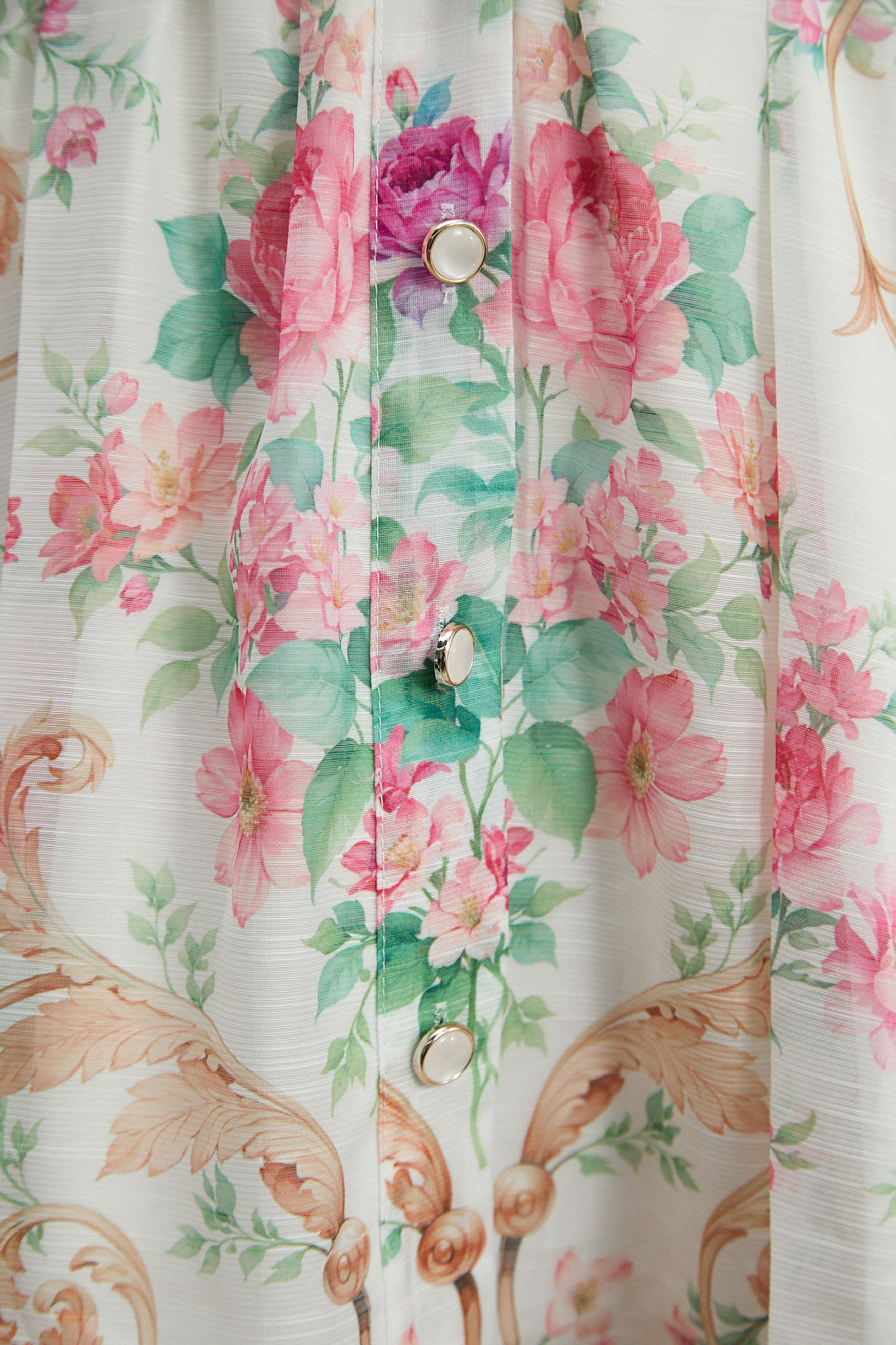 Petal Grace White Floral Print Puff Sleeve Maxi Dress