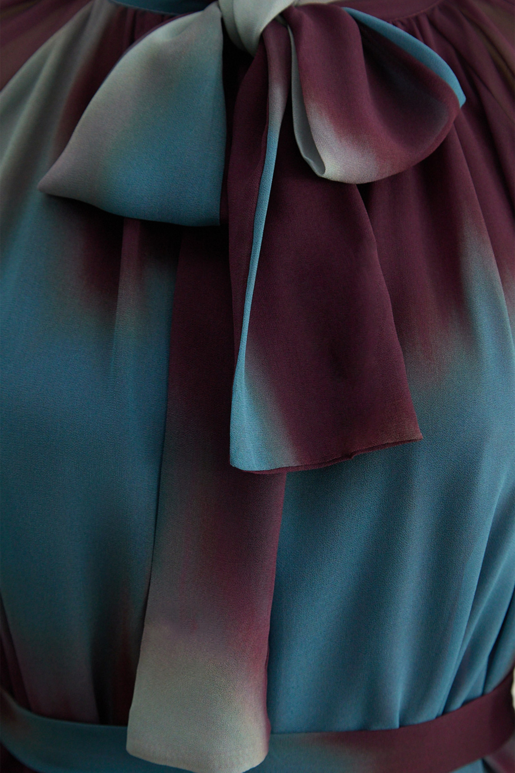 Retro Psychedelic Multi Tie-Dye Puff Sleeve Maxi Dress