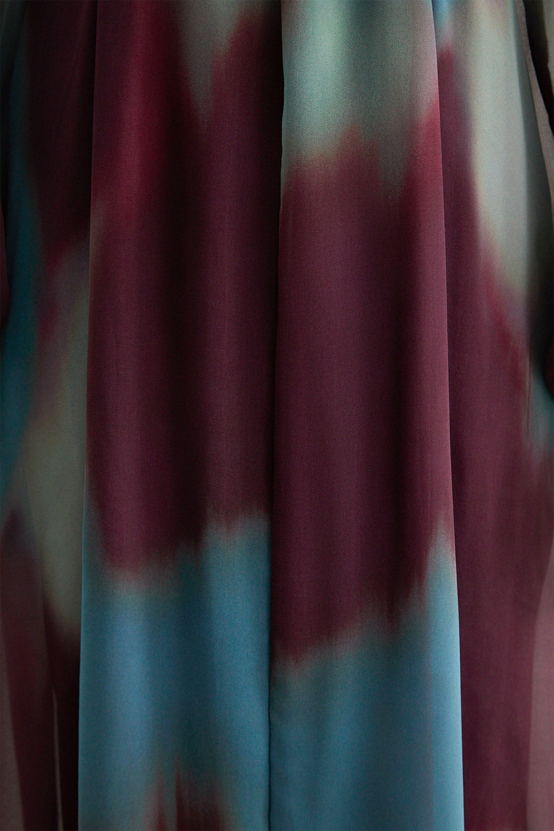 Retro Psychedelic Multi Tie-Dye Puff Sleeve Maxi Dress