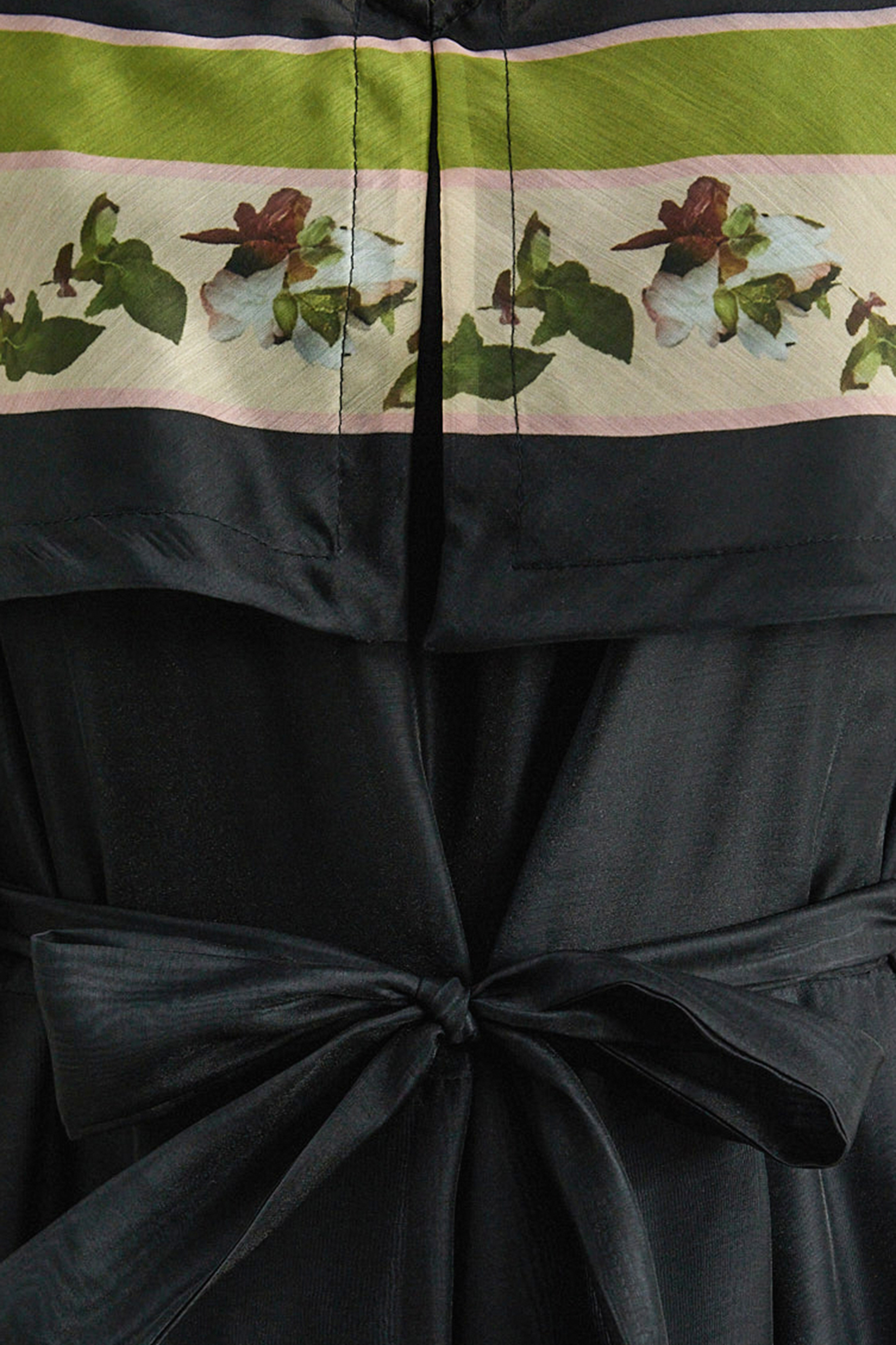 Dark Charm Black Floral Print Cape Collar Maxi Dress