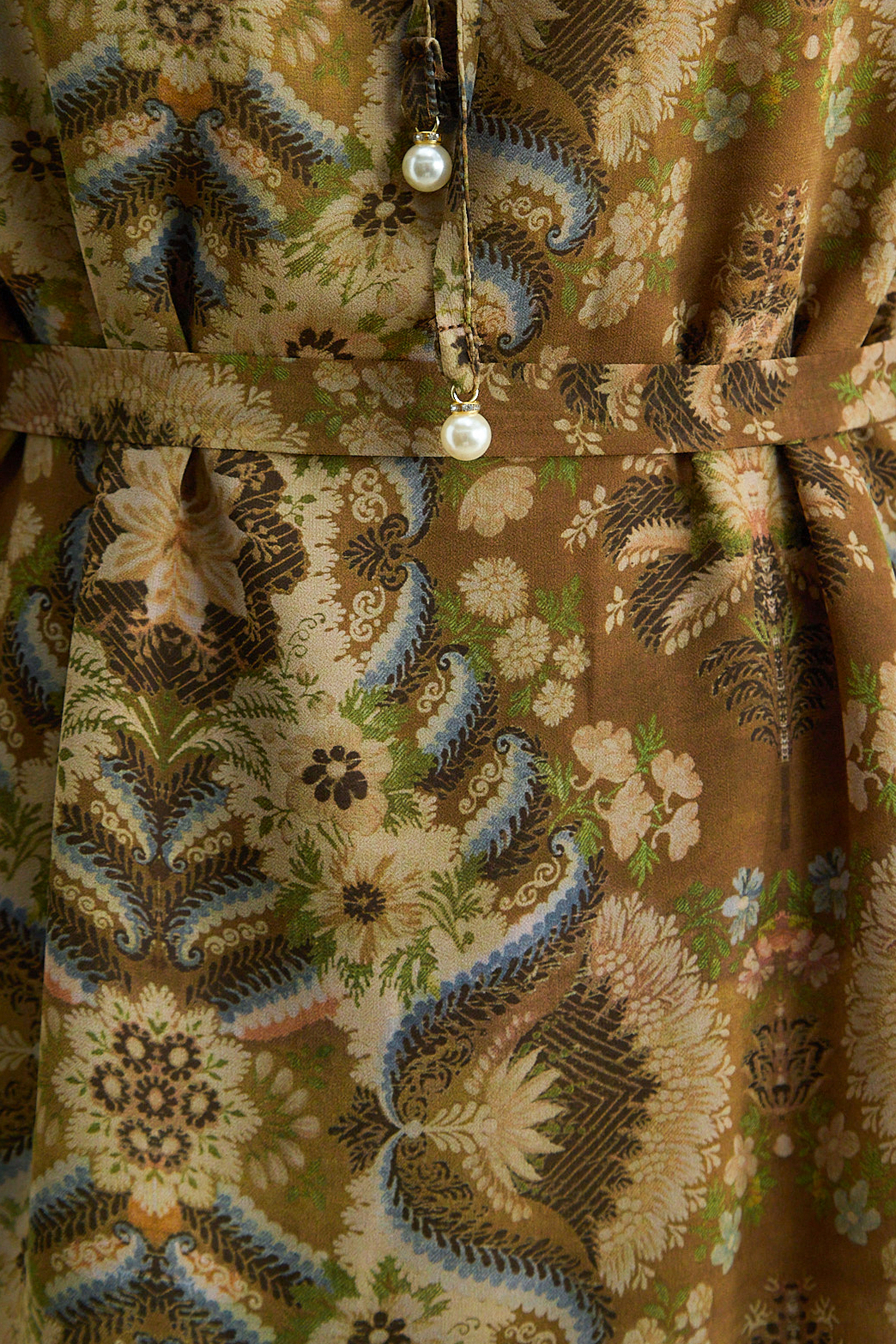 Glam Moment Brown Printed Georgette Set Top & Skirt Set