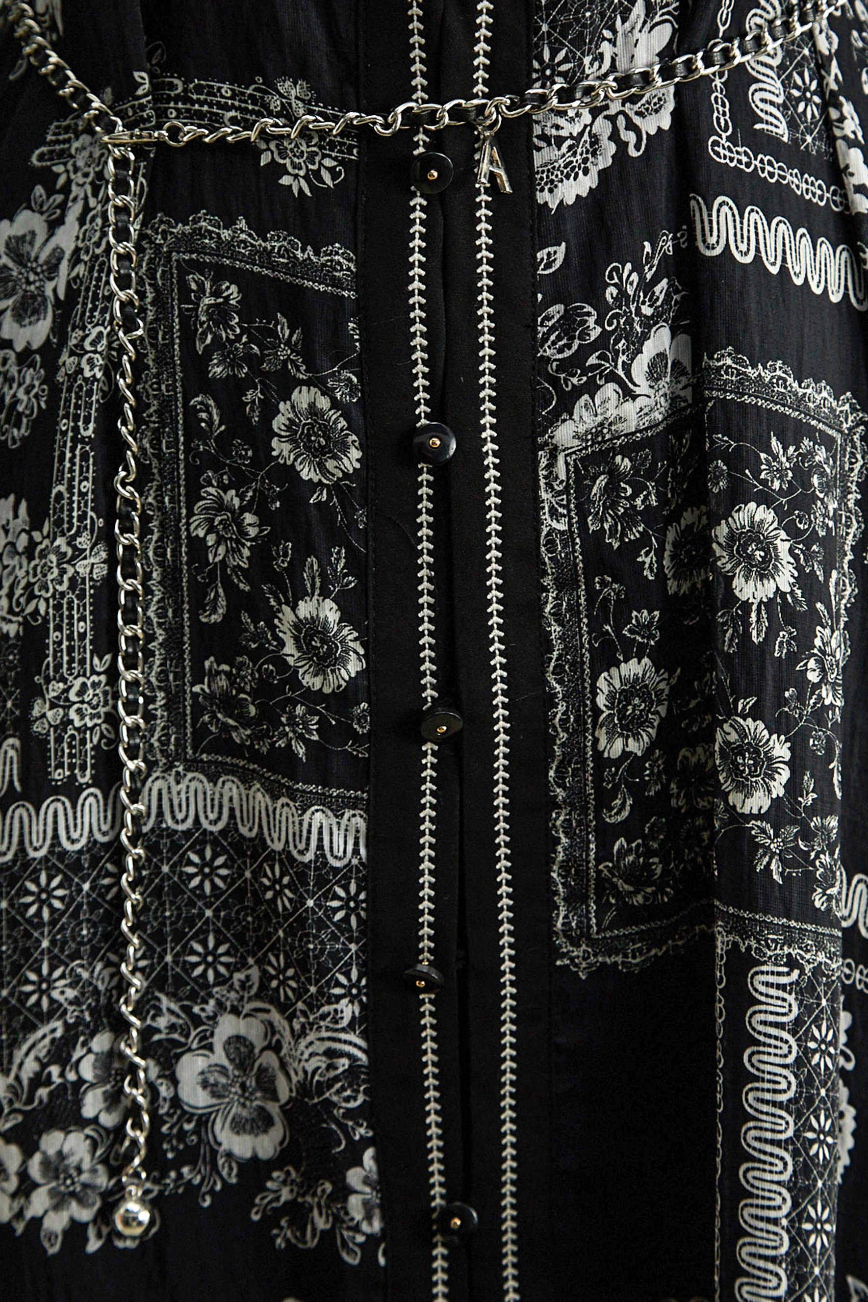 Midnight Bloom Black Floral Print Tiered Midi Dress