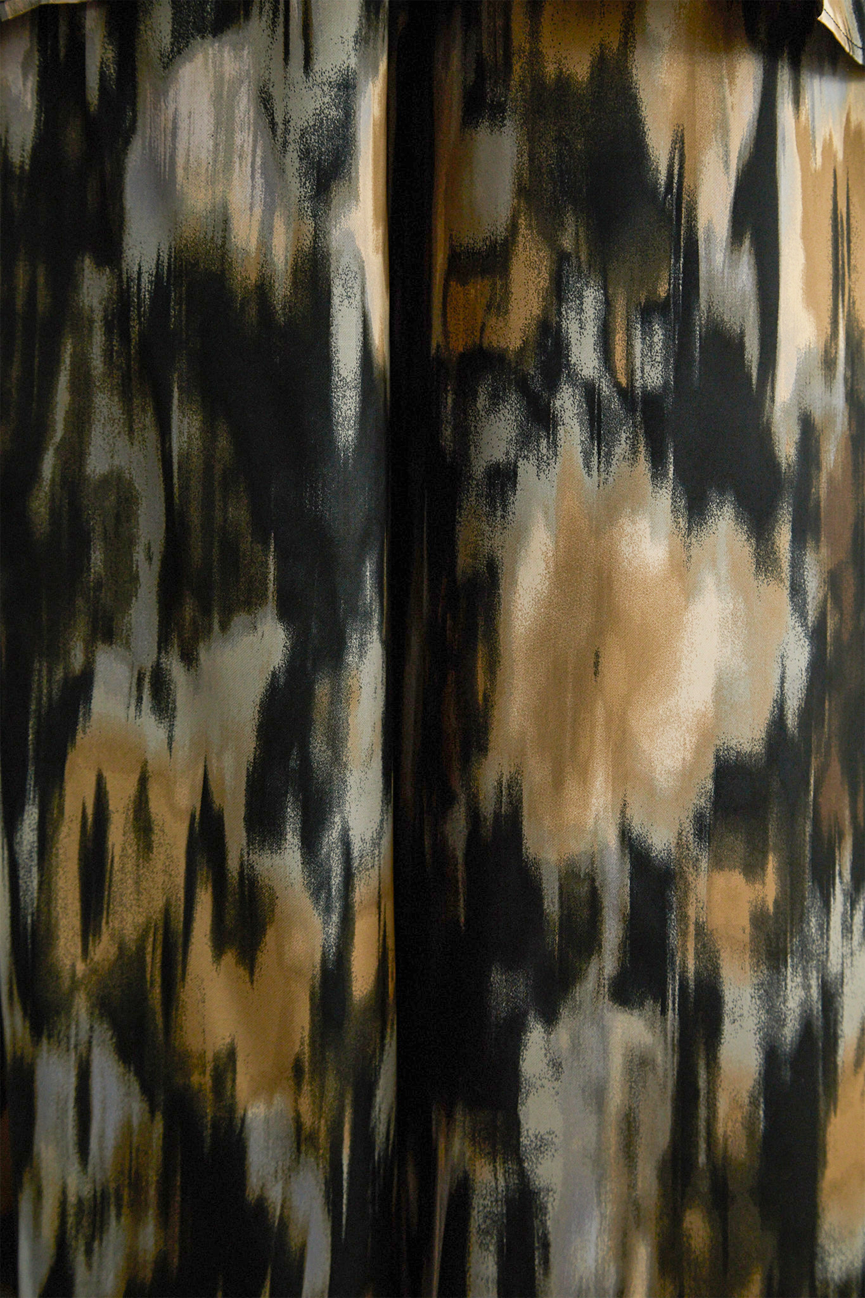 Chill Moment Black Abstract Print Top & Wide Leg Pants Set