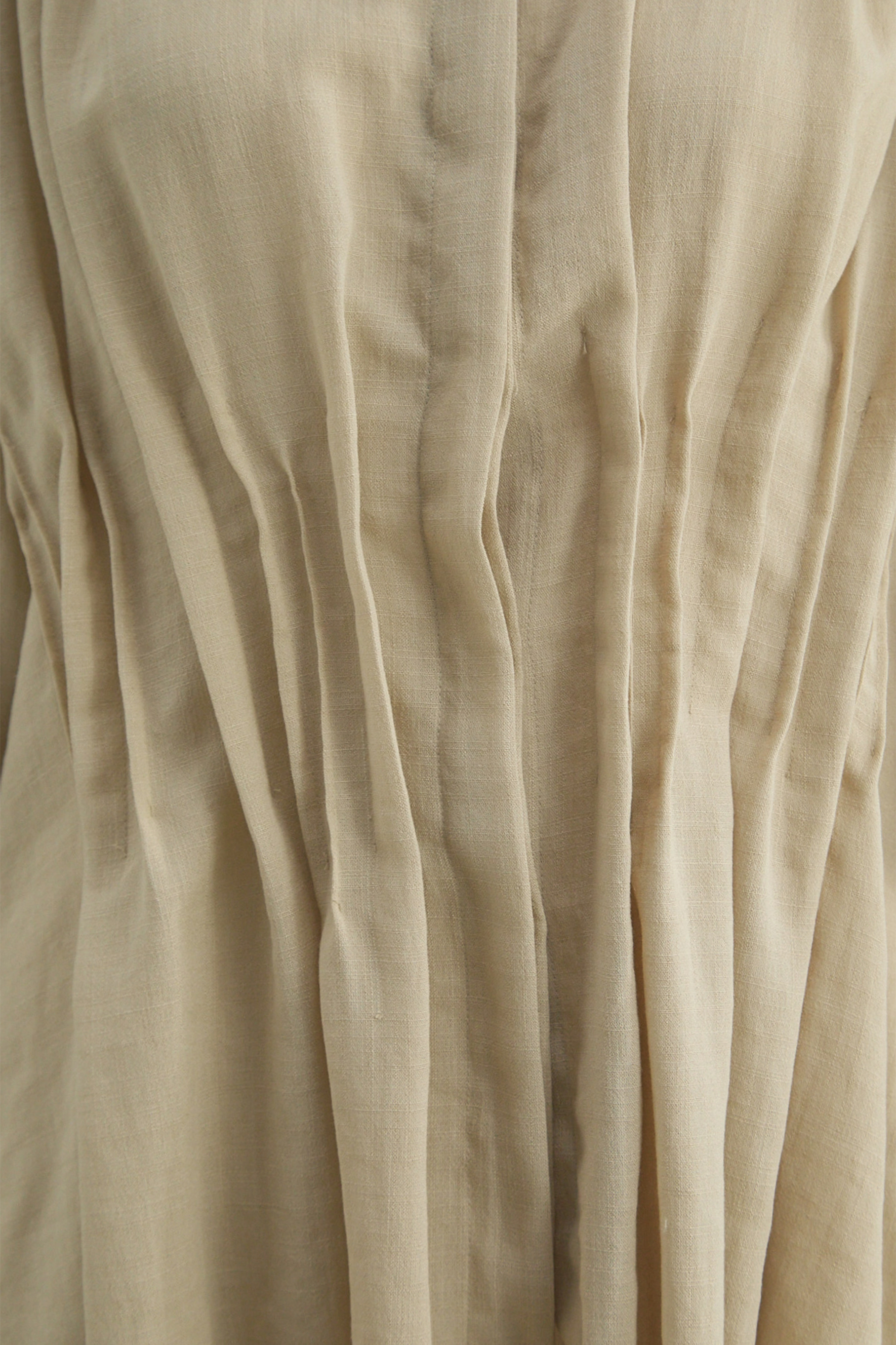 Relaxed Day Khaki Waist Pleat Asymmetrical Hem Shirt