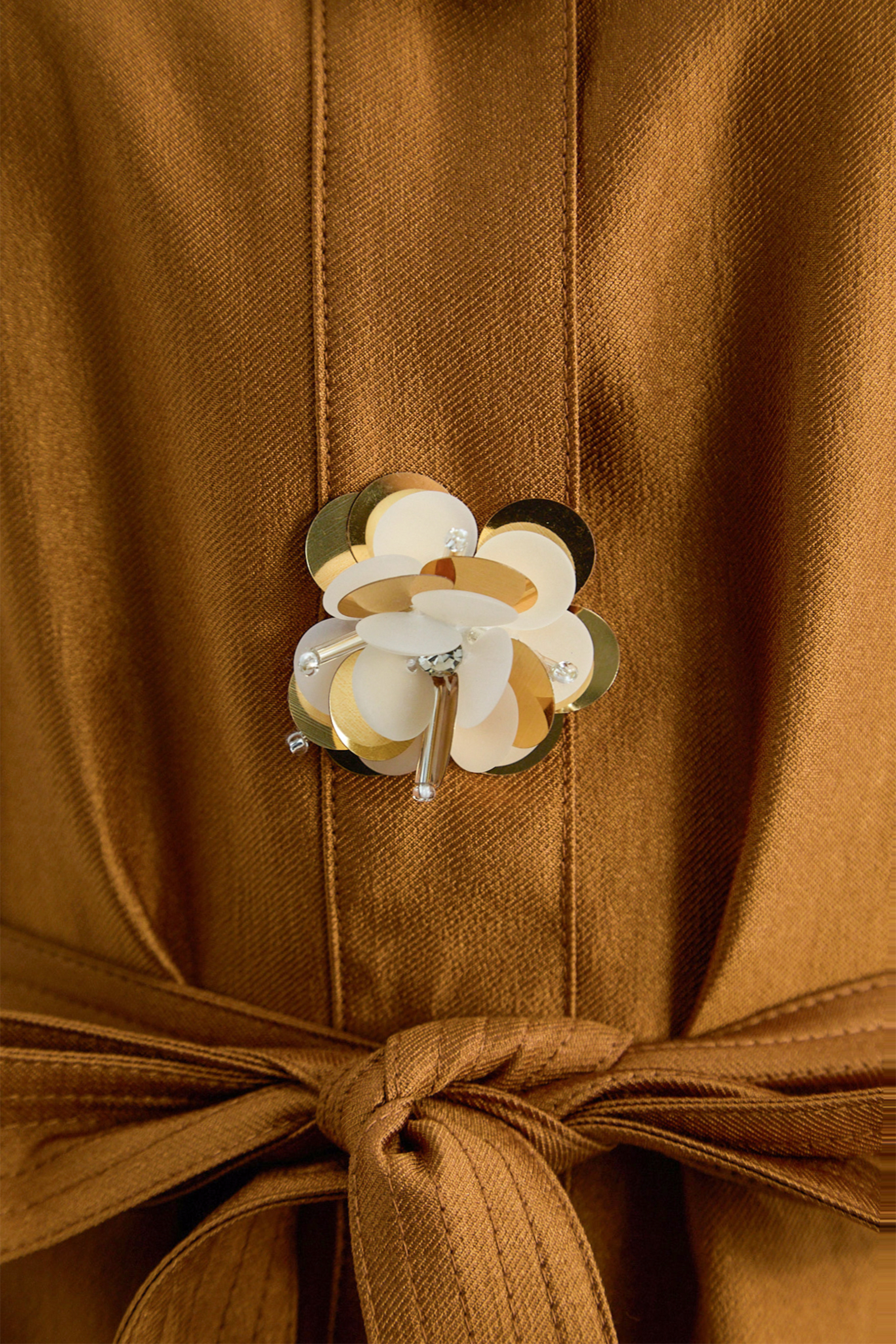 Time Moves Soft Brown Floral Button Vest & Wide Leg Pants Set