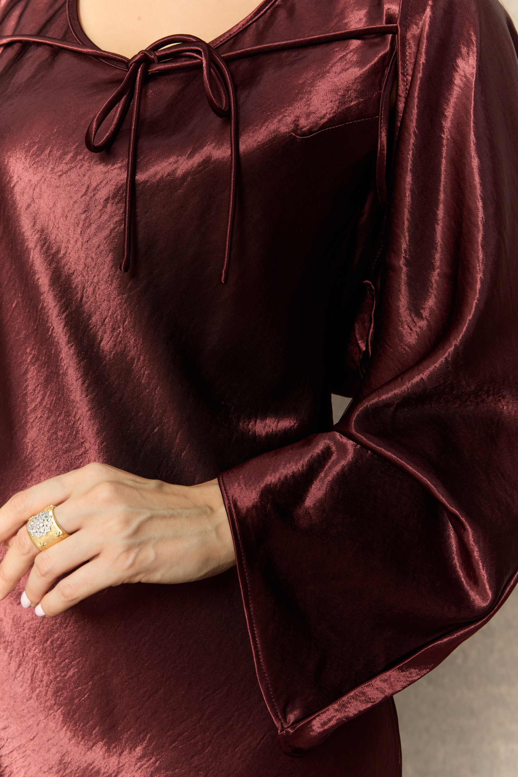 Dreaming Of Elegance Burgundy Cape & Satin Maxi Dress