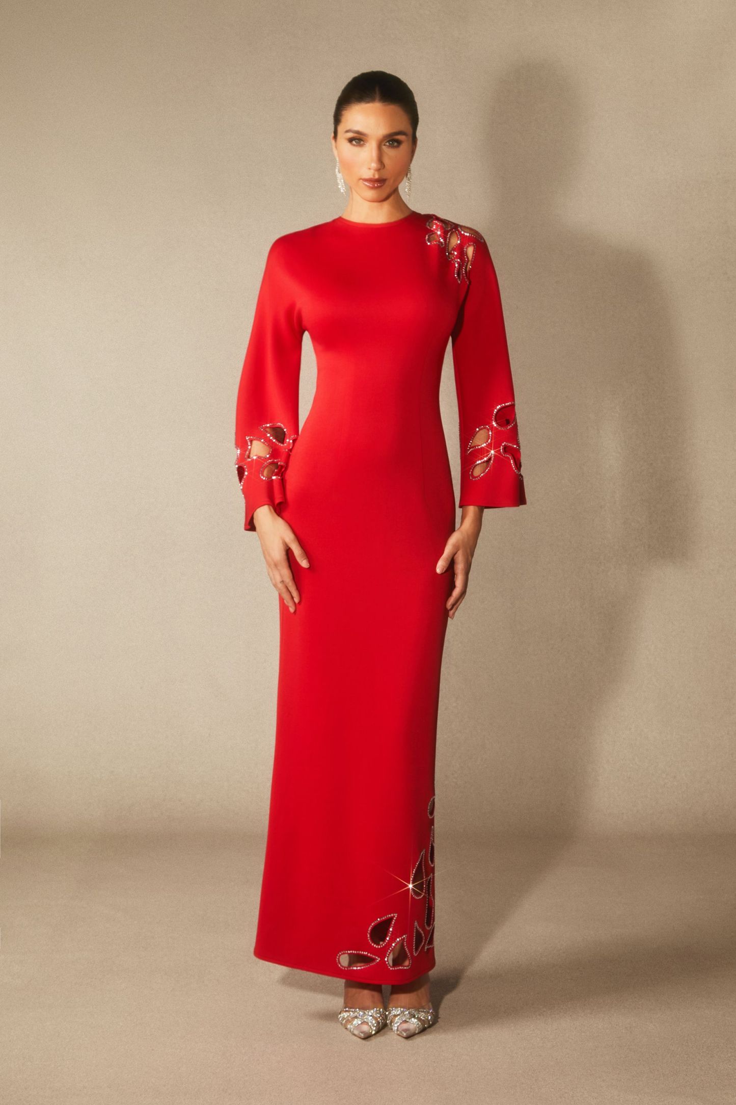 Sharon Long Sleeve Hollow Maxi Dress