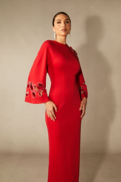 Sharon Long Sleeve Hollow Maxi Dress