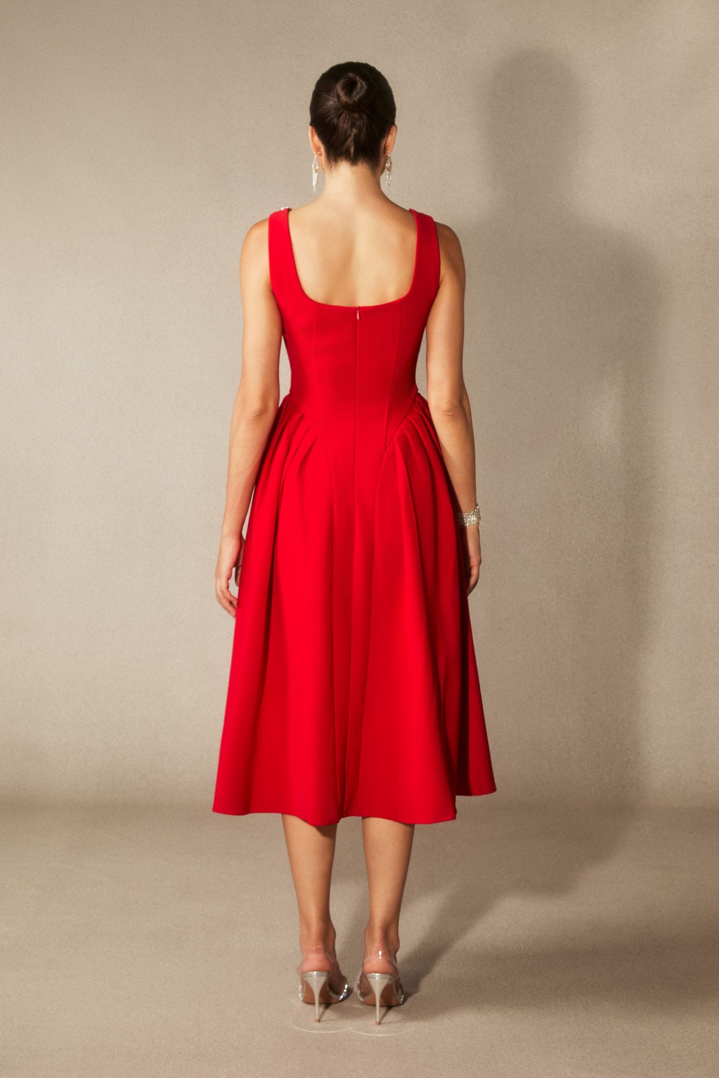 Anita Crystal Embellished Sleeveless Midi Dress