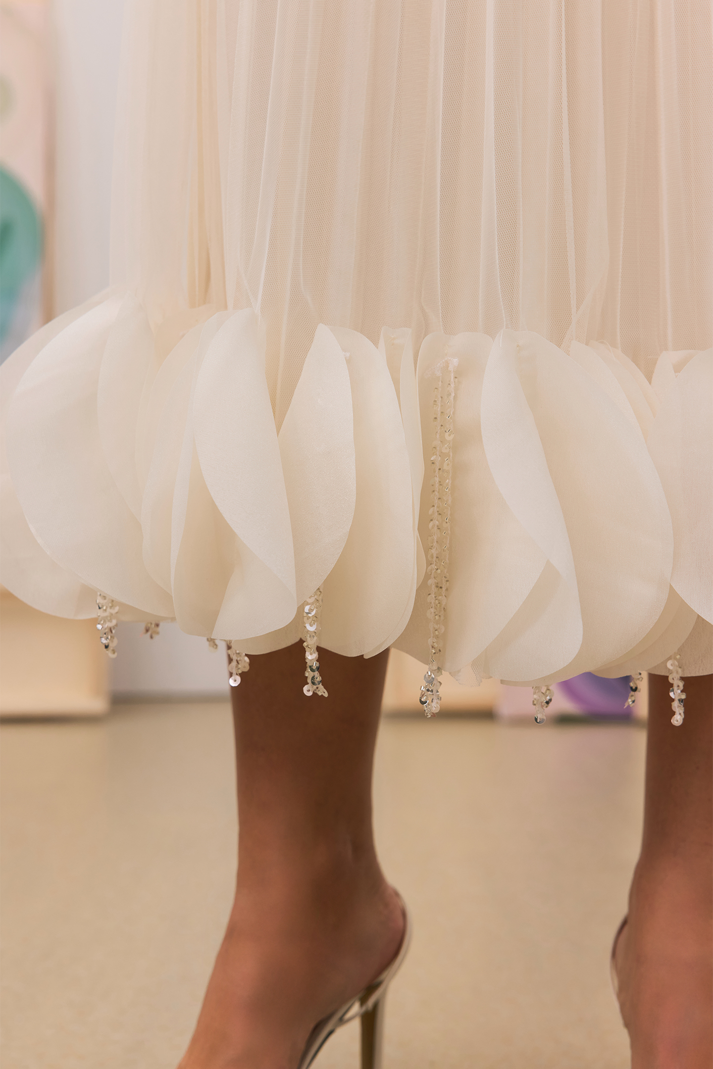 Ann Sequin Tassel Pleated Skirt